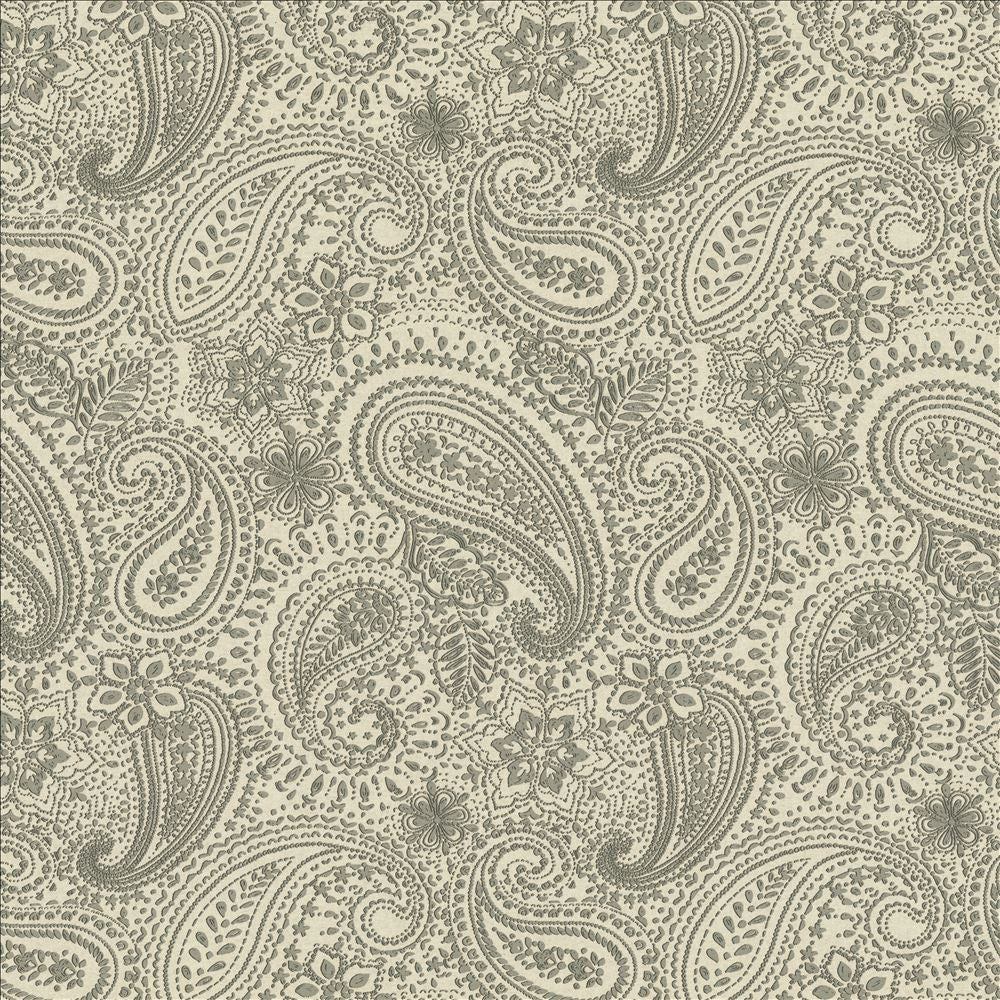 Graphic Paisley Grey by Kasmir Fabric 1451 90% Cotton
10% Polyester
 FRANCE </p><p>Repeat: Horizontal: 17 7/8 inches and Vertical: 24 inches 61 - Fabric Carolina -