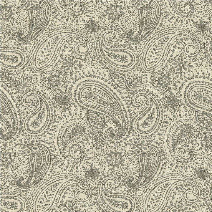 Graphic Paisley Grey by Kasmir Fabric 1451 90% Cotton
10% Polyester
 FRANCE </p><p>Repeat: Horizontal: 17 7/8 inches and Vertical: 24 inches 61 - Fabric Carolina -
