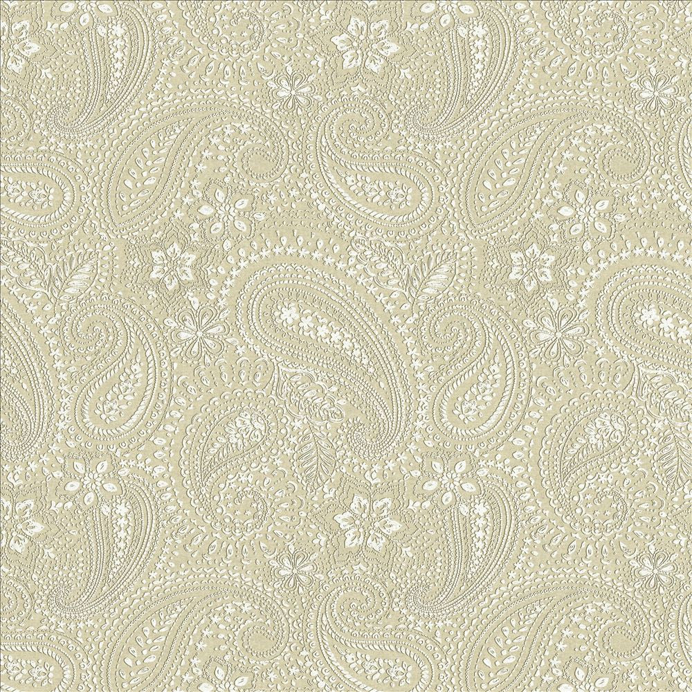 Graphic Paisley White by Kasmir Fabric 1451 90% Cotton
10% Polyester
 FRANCE 24,000 Martindale Cycles </p><p>Repeat: Horizontal: 17 7/8 inches and Vertical: 24 inches 53 - Fabric Carolina -