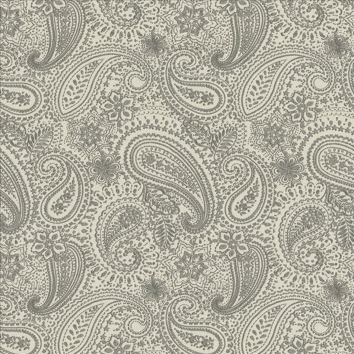 Graphic Paisley Grey by Kasmir Fabric 1451 90% Cotton
10% Polyester
 FRANCE </p><p>Repeat: Horizontal: 17 7/8 inches and Vertical: 24 inches 53 - Fabric Carolina -