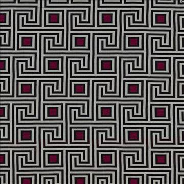 Greek Key Aubergine by Kasmir Fabric 1423 82% Polyester 18% Rayon USA 51,000 Wyzenbeek Double Rubs H: 4 4/8 inches, V: 4 2/8 inches 56 - 57 - Fabric Carolina - Kasmir