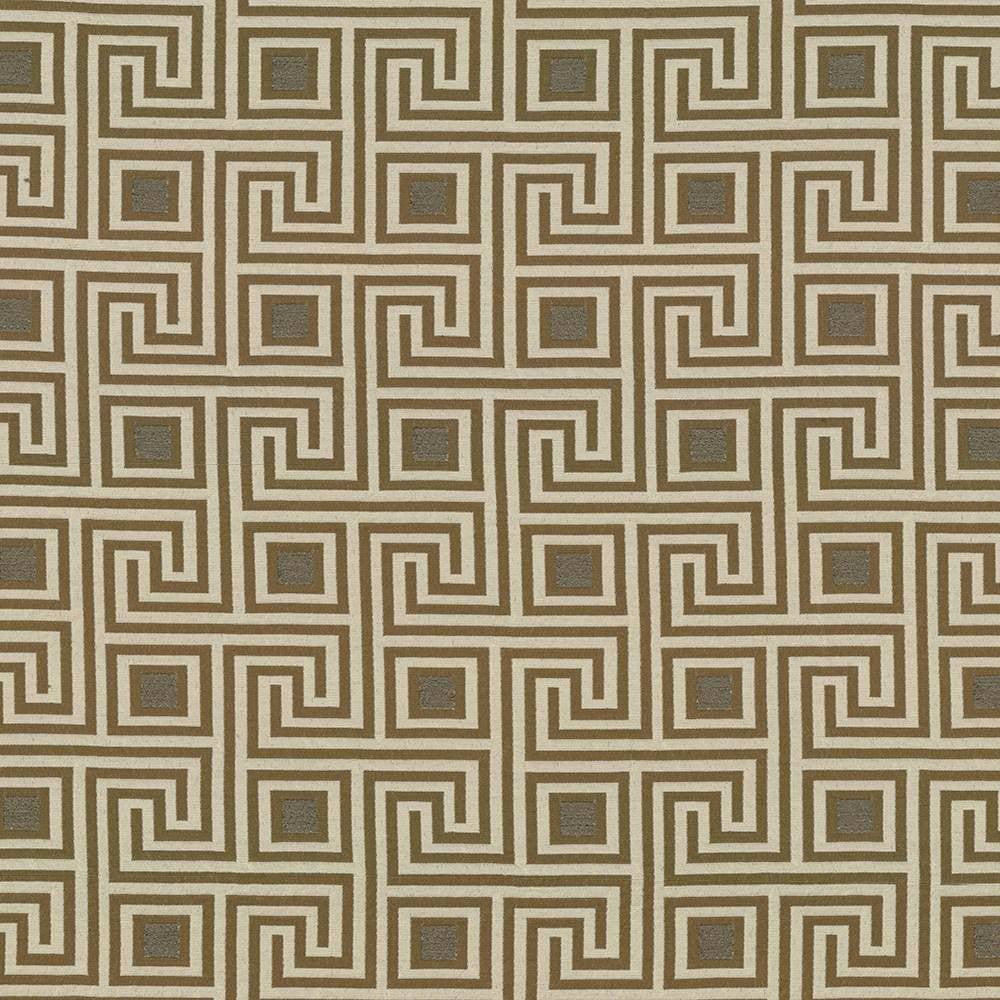 Greek Key Coin by Kasmir Fabric 1424 82% Polyester 18% Rayon USA 51,000 Wyzenbeek Double Rubs H: 4 4/8 inches, V:4 2/8 inches 56 - 57 - Fabric Carolina - Kasmir