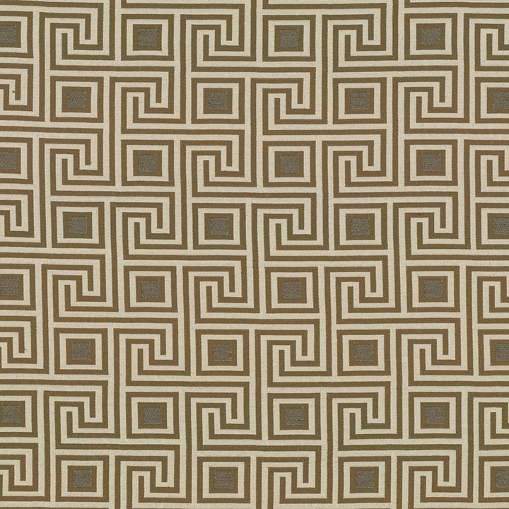 Greek Key Coin by Kasmir Fabric 1424 82% Polyester 18% Rayon USA 51,000 Wyzenbeek Double Rubs H: 4 4/8 inches, V:4 2/8 inches 56 - 57 - Fabric Carolina - Kasmir