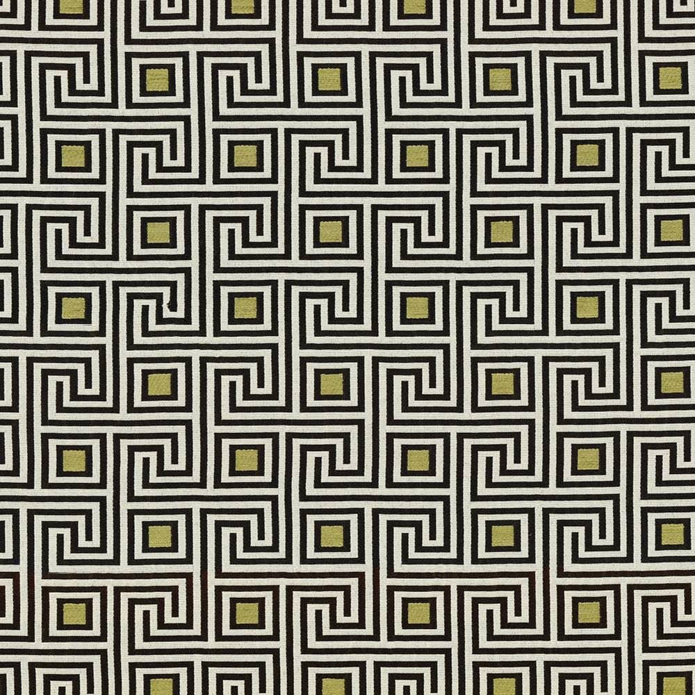 Greek Key Noir by Kasmir Fabric 1424 82% Polyester
18% Rayon
 USA 51,000 Wyzenbeek Double Rubs Horizontal: 4 4/8 inches and Vertical: 4 2/8 inches 56 - Fabric Carolina -