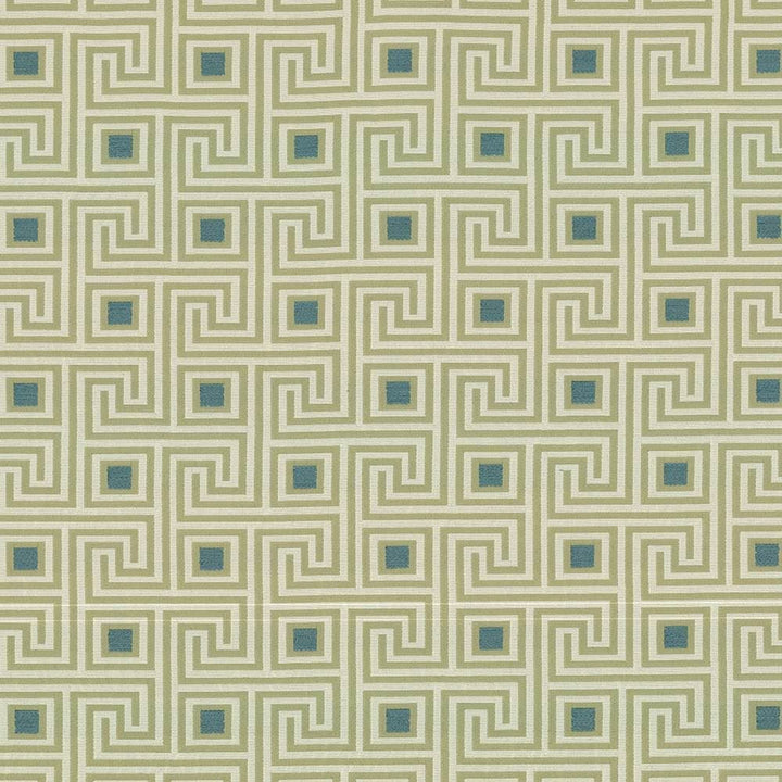 Greek Key Teal by Kasmir Fabric 1423 82% Polyester
18% Rayon
 USA 51,000 Wyzenbeek Double Rubs </p><p>Repeat: Horizontal: 4 4/8 inches and Vertical: 4 2/8 inches 56 - Fabric Carolina -