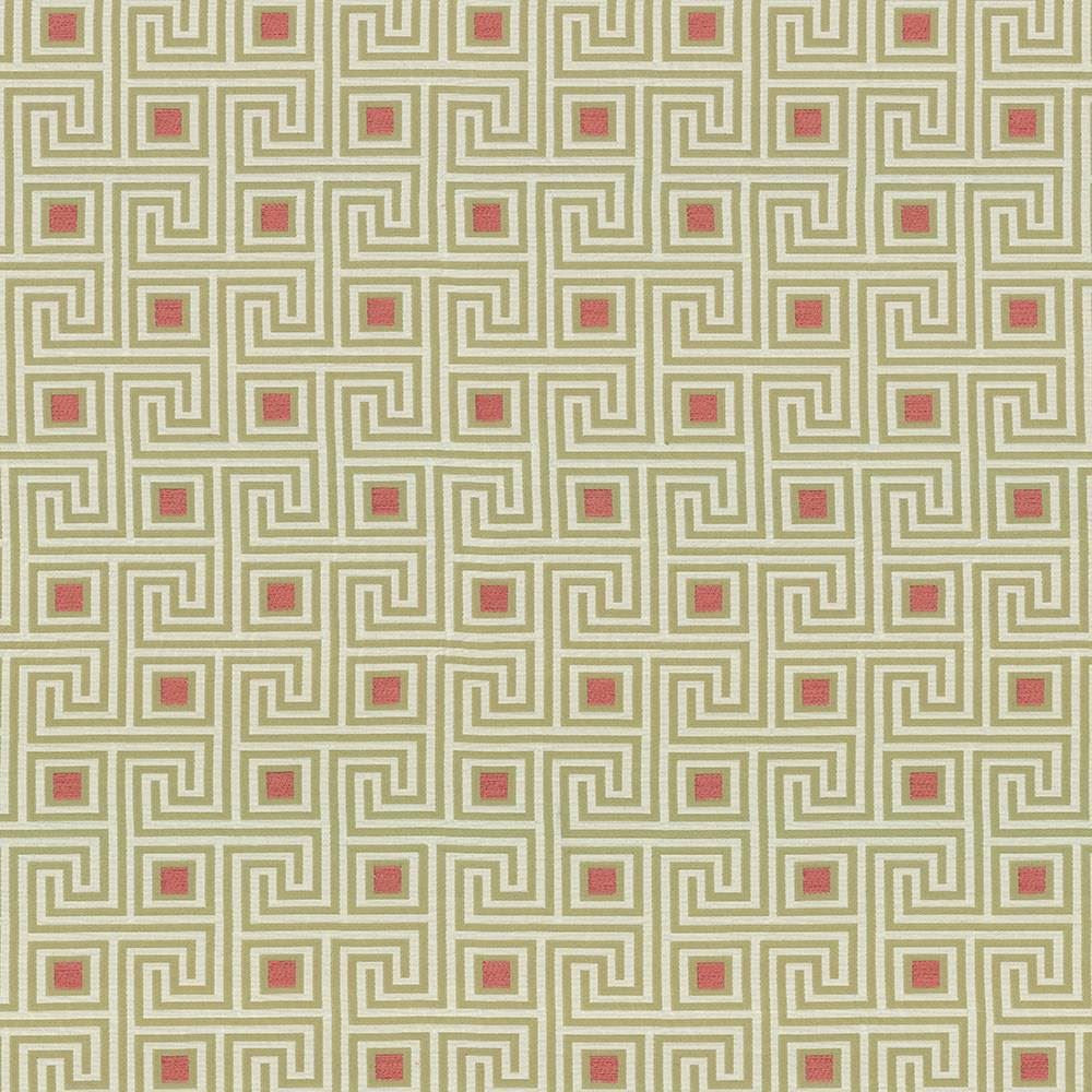 Greek Key Watermelon  by Kasmir Fabric See sample 82% Polyester
18% Rayon
 USA 51,000 Wyzenbeek Double Rubs </p><p>Repeat: Horizontal: 4 4/8 inches and Vertical: 4 2/8 inches 56  - Fabric Carolina -