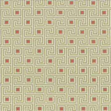 Greek Key Watermelon by Kasmir Fabric 1423 82% Polyester 18% Rayon USA 51,000 Wyzenbeek Double Rubs H: 4 4/8 inches, V: 4 2/8 inches 56 - 57 - Fabric Carolina - Kasmir
