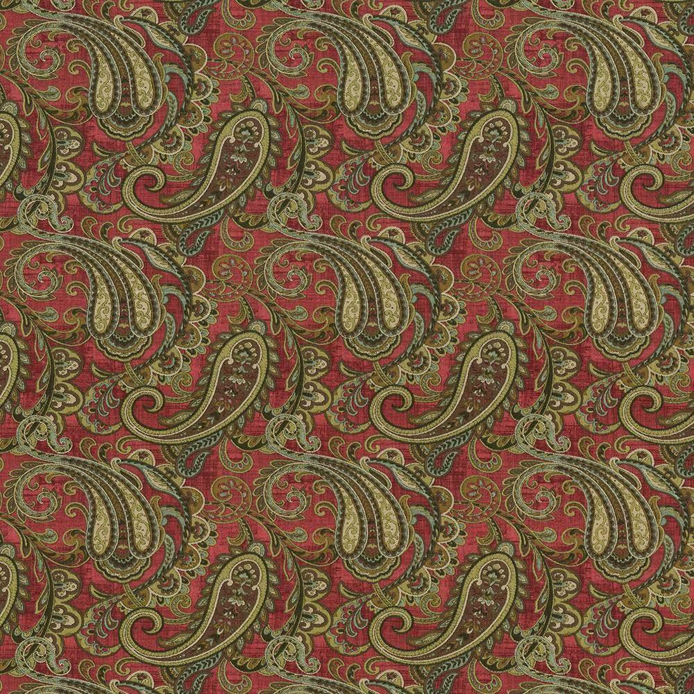 Gresham Paisley Jewel by Kasmir Fabric 1418 100% Cotton SPAIN 100,000 Wyzenbeek Double Rubs H: 13 4/8 inches, V:13 4/8 inches 55 - Fabric Carolina - Kasmir