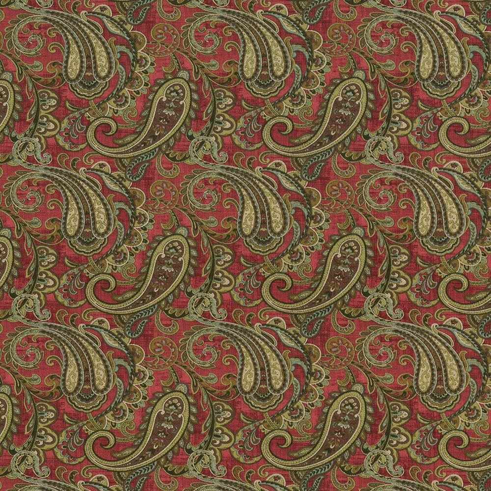 Gresham Paisley Jewel by Kasmir Fabric 1418 100% Cotton SPAIN 100,000 Wyzenbeek Double Rubs Horizontal: 13 4/8 inches and Vertical: 13 4/8 inches 55 - Fabric Carolina -