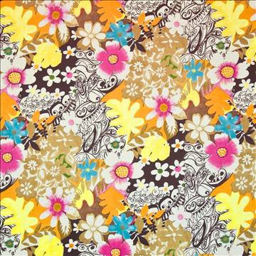 Groovy Daisy Razzle Dazzle by Kasmir Fabric 1397 100% Polyester CHINA 42,000 Wyzenbeek Double Rubs H: 37 inches, V: 34 inches 56 - Fabric Carolina - Kasmir