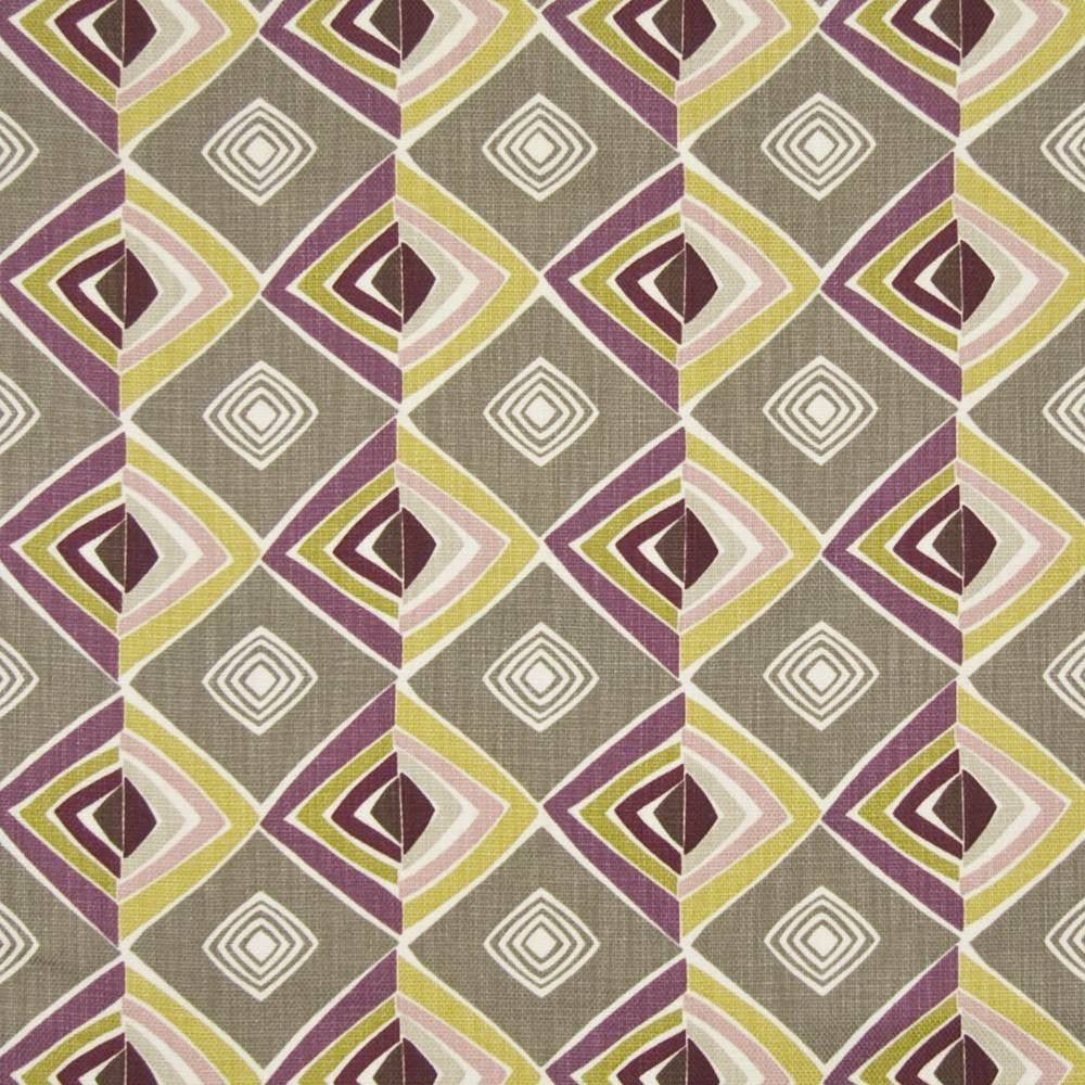 Groovy Diamond Boysenberry by Kasmir Fabric 1387 100% Cotton USA 14,000 Wyzenbeek Double Rubs H: 13 4/8 inches, V:6 2/8 inches 54 - Fabric Carolina - Kasmir