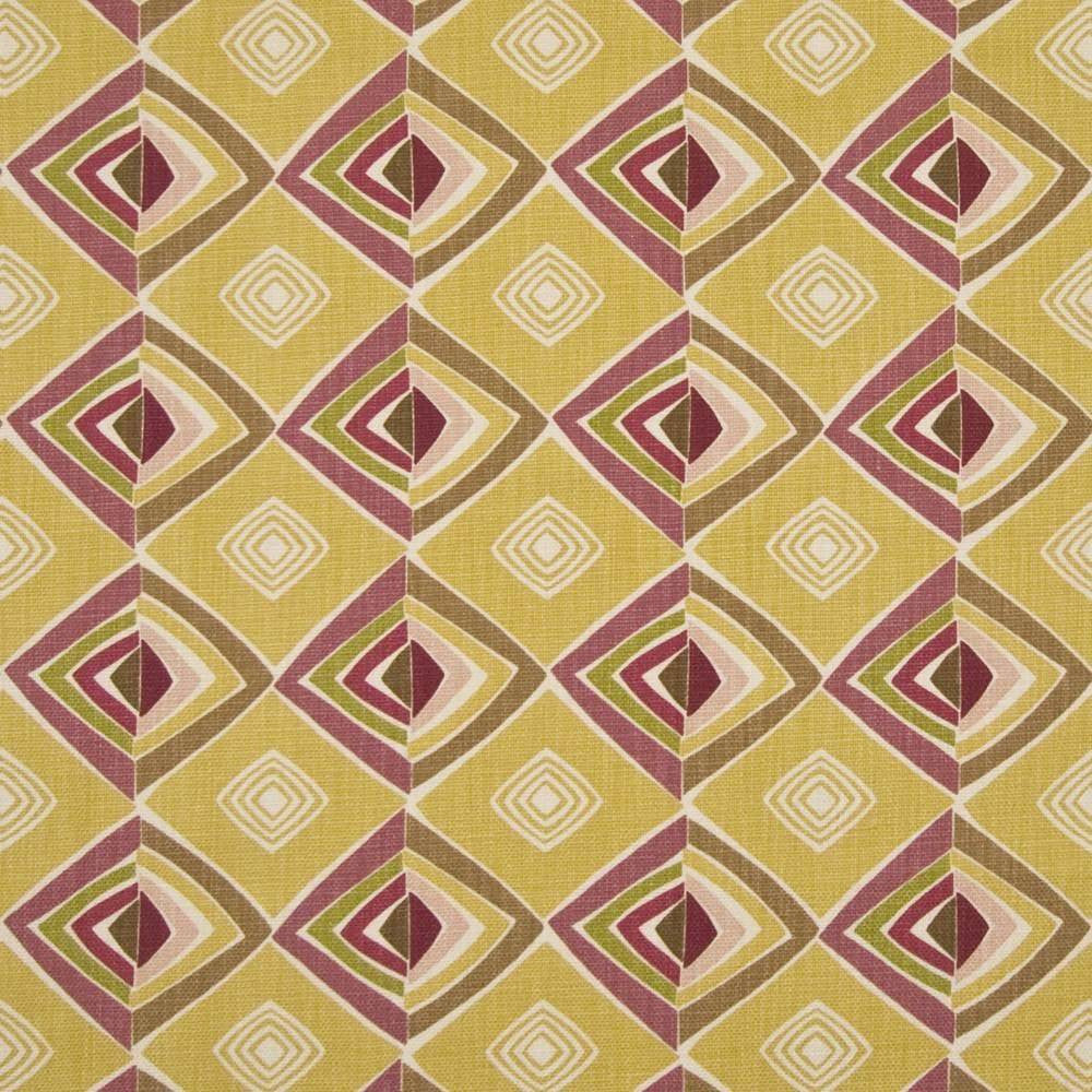 Groovy Diamond Citrine by Kasmir Fabric 1387 100% Cotton USA 14,000 Wyzenbeek Double Rubs H: 13 4/8 inches, V:6 2/8 inches 54 - Fabric Carolina - Kasmir