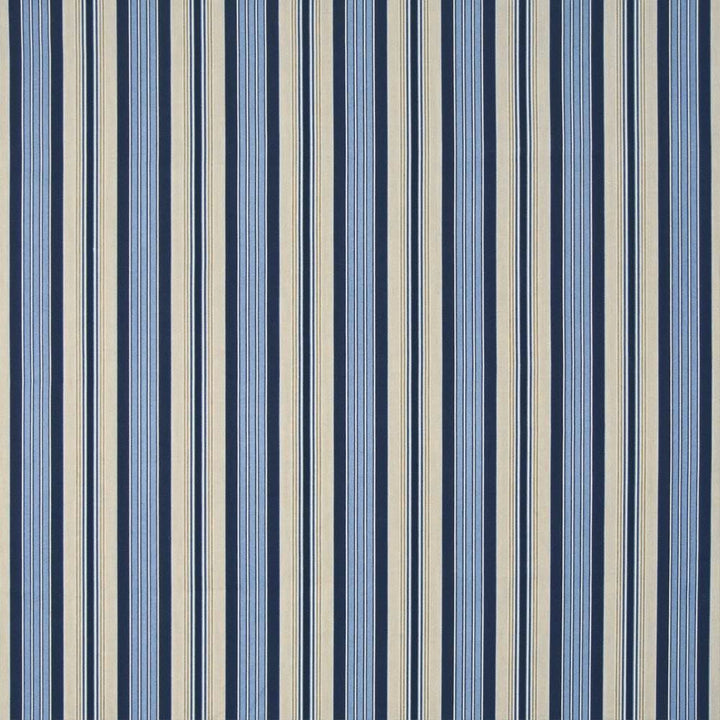 Gulfshore Stripe Indigo by Kasmir Fabric 1372 100% Cotton USA 15,000 Wyzenbeek Double Rubs Horizontal: 4 4/8 inches and Vertical: 0 Inches 54 - Fabric Carolina -