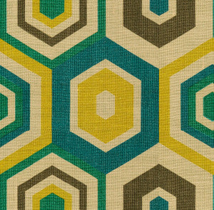 Hexagon Tile Teal by Groundworks Fabric