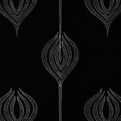 Tulip Embroidery Black by Lee Jofa Modern Fabric