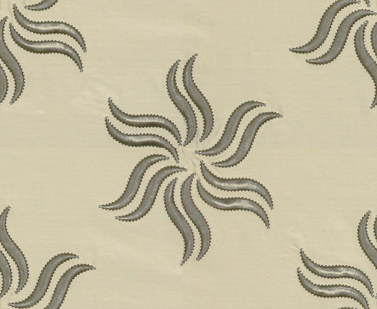 Starburst Silk Silver by Groundworks Fabric