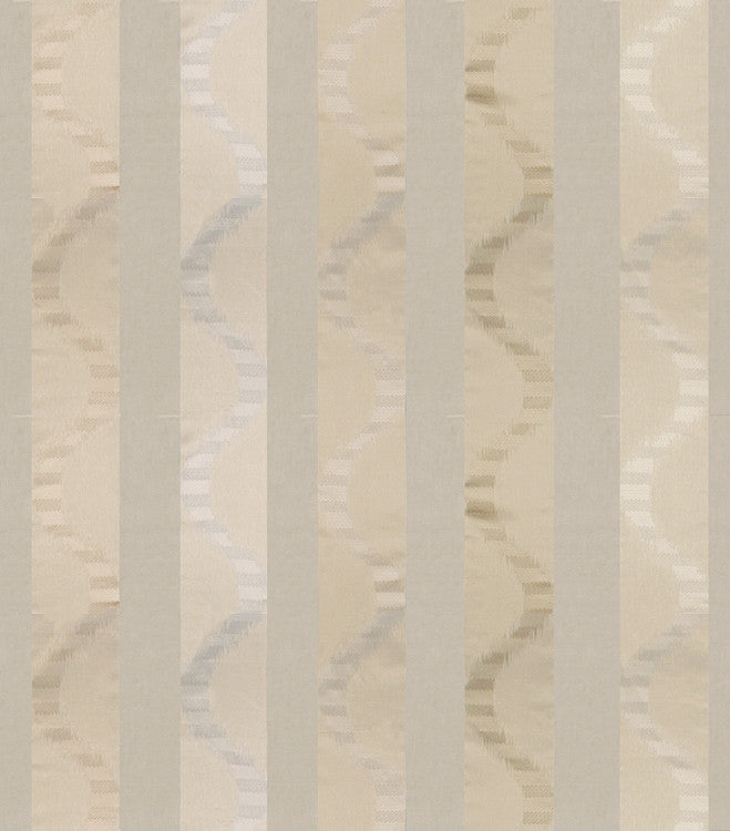 Ikat Wave Sheer Taupe by Groundworks Fabric
