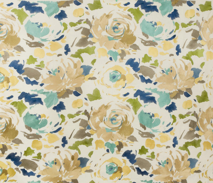 Kalos Emb Teal/Brass by Lee Jofa Modern Fabric