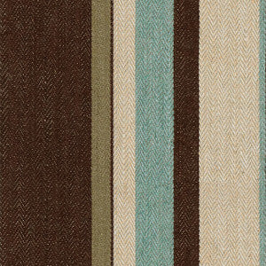 Drummond Stripe Aqua/Cocoa by Groundworks Fabric