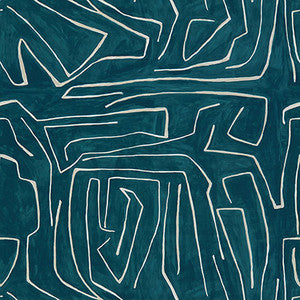 Graffito Teal/Pearl by Lee Jofa Modern Fabric