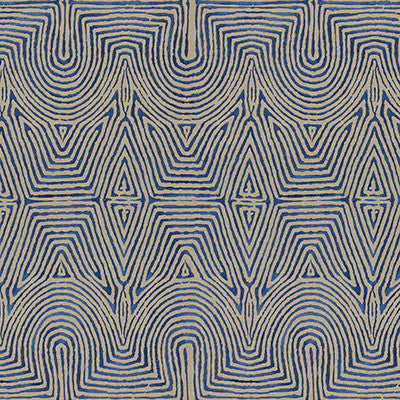 Julia Emb Flax/Blue by Lee Jofa Modern Fabric
