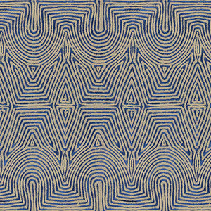 Julia Emb Flax/Blue by Lee Jofa Modern Fabric