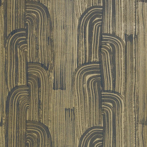 Crescent Paper Ebony/Gold by Lee Jofa Modern Wallcovering