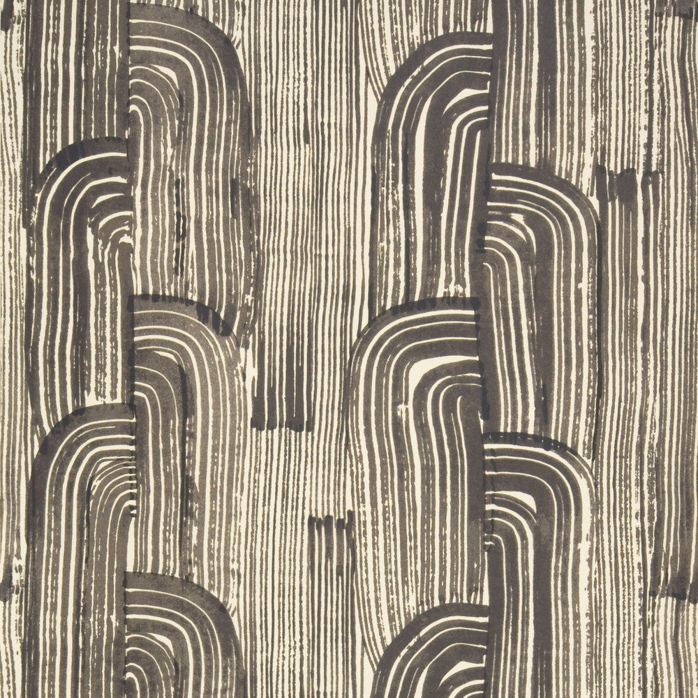 Crescent Paper Ebony/Cream by Lee Jofa Modern Wallcovering
