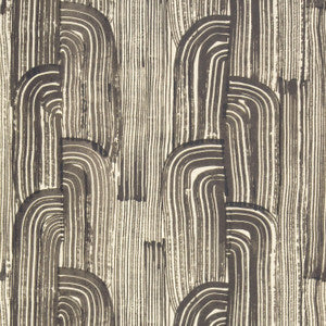 Crescent Paper Ebony/Cream by Lee Jofa Modern Wallcovering