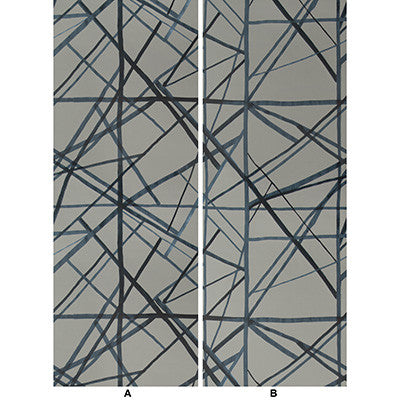 Channels Paper Slate Blue by Groundworks Wallcovering