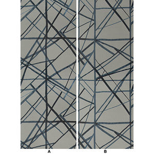 Channels Paper Slate Blue by Groundworks Wallcovering