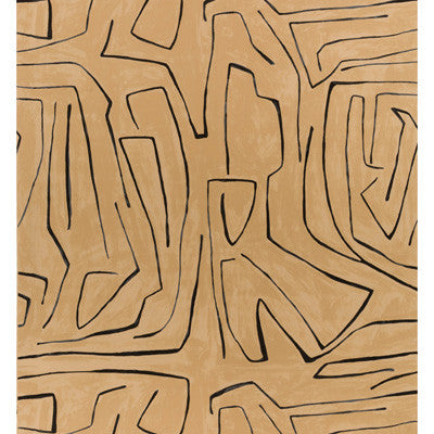 Graffito Sand/Black by Groundworks Wallcovering