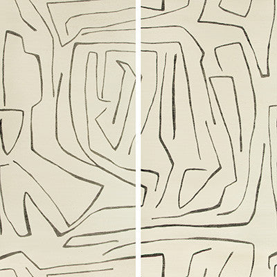 Graffito Ii Ivory/Ebony by Groundworks Wallcovering