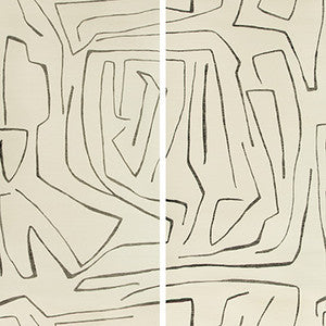 Graffito Ii Ivory/Ebony by Groundworks Wallcovering