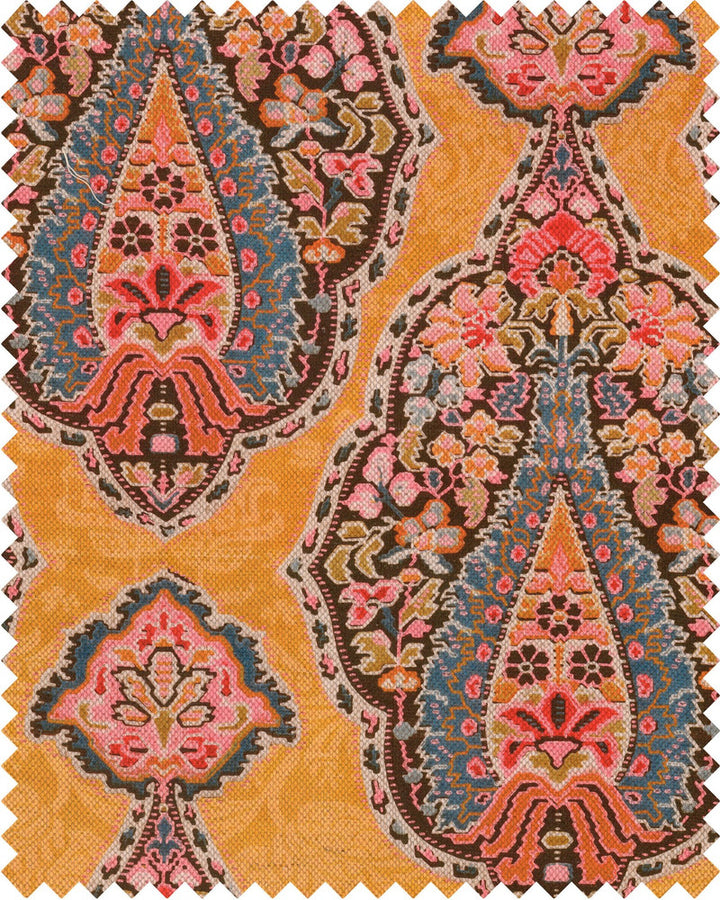 GYPSY SOUL Fabric (FB00070) by Mind The Gap | FB00070 | WOODSTOCK '69 LIFESTYLE COLLECTION | Blue, Ochre, Pink | Fabric Carolina | https://www.fabriccarolina.com/