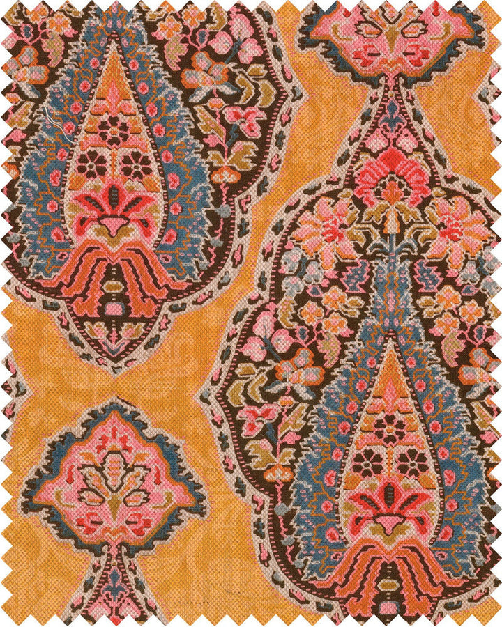 Mind The Gap Fabric GYPSY SOUL Fabric (FB00070) | FB00070 | WOODSTOCK '69 LIFESTYLE COLLECTION | Blue, Ochre, Pink | Fabric Carolina | https://www.fabriccarolina.com/