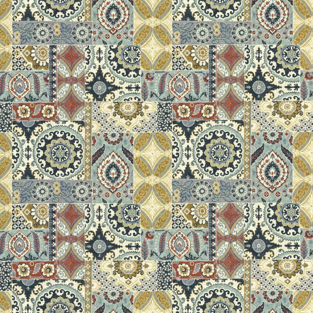 Gypsy Quilt Americana by Kasmir Fabric 5136 100% Cotton
 SPAIN </p><p>Repeat: Horizontal: 27 inches and Vertical: 26 4/8 inches 54 - Fabric Carolina -