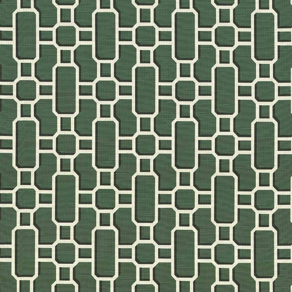 Hakkasan Fret Emerald by Kasmir Fabric 5074 100% Cotton USA 15,000 Wyzenbeek Double Rubs H: 9 inches, V:12 5/8 inches 54 - Fabric Carolina - Kasmir
