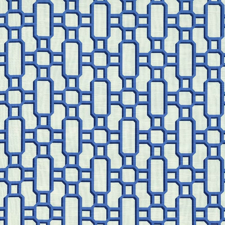 Hakkasan Fret Hyacinth by Kasmir Fabric 5065 100% Cotton
 USA 15,000 Wyzenbeek Double Rubs Horizontal: 9 inches and Vertical: 12 5/8 inches 54 - Fabric Carolina -