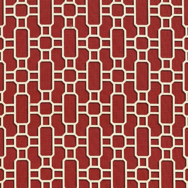 Hakkasan Fret Rouge by Kasmir Fabric 5071 100% Cotton
 USA </p><p>Repeat: Horizontal: 9 inches and Vertical: 12 5/8 inches 54 - Fabric Carolina -