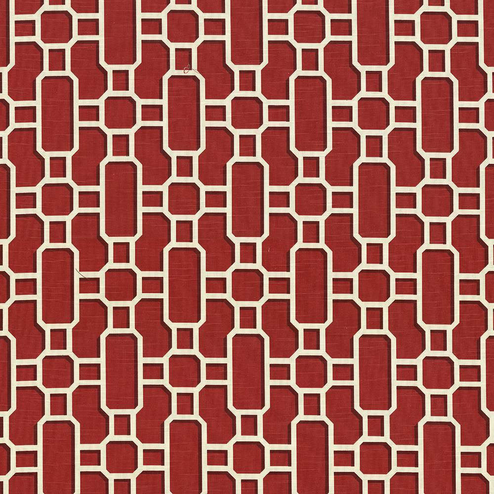 Hakkasan Fret Rouge by Kasmir Fabric 5064 100% Cotton
 USA </p><p>Repeat: Horizontal: 9 inches and Vertical: 12 5/8 inches 54 - Fabric Carolina -