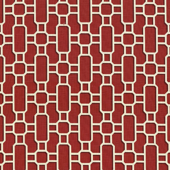 Hakkasan Fret Rouge by Kasmir Fabric 5064 100% Cotton
 USA </p><p>Repeat: Horizontal: 9 inches and Vertical: 12 5/8 inches 54 - Fabric Carolina -