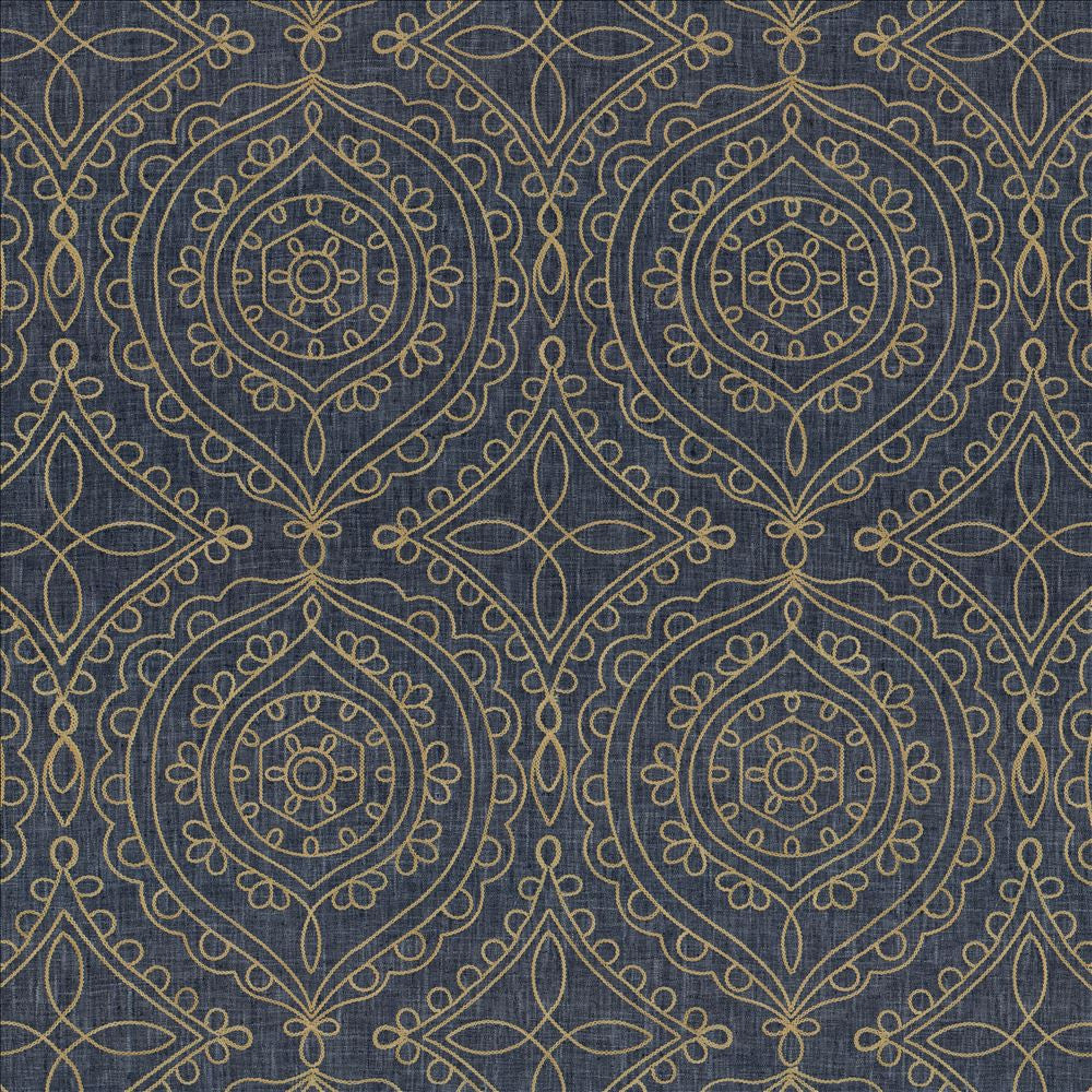 Halyard Indigo by Kasmir Fabric 5156 100% Polyester
 INDIA </p><p>Repeat: Horizontal: 13 inches and Vertical: 15 5/8 inches 53 - Fabric Carolina -