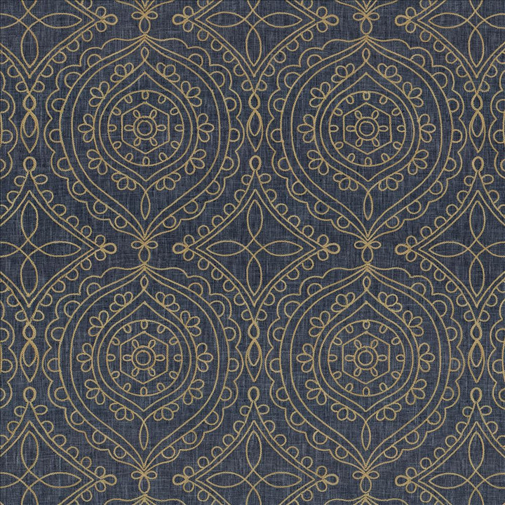 Halyard Indigo by Kasmir Fabric 5156 100% Polyester
 INDIA </p><p>Repeat: Horizontal: 13 inches and Vertical: 15 5/8 inches 53 - Fabric Carolina -
