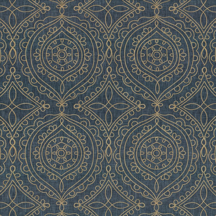 Halyard Indigo by Kasmir Fabric 5156 100% Polyester INDIA 12,000 Wyzenbeek Double Rubs Horizontal: 13 inches and Vertical: 15 5/8 inches 54 - Fabric Carolina -