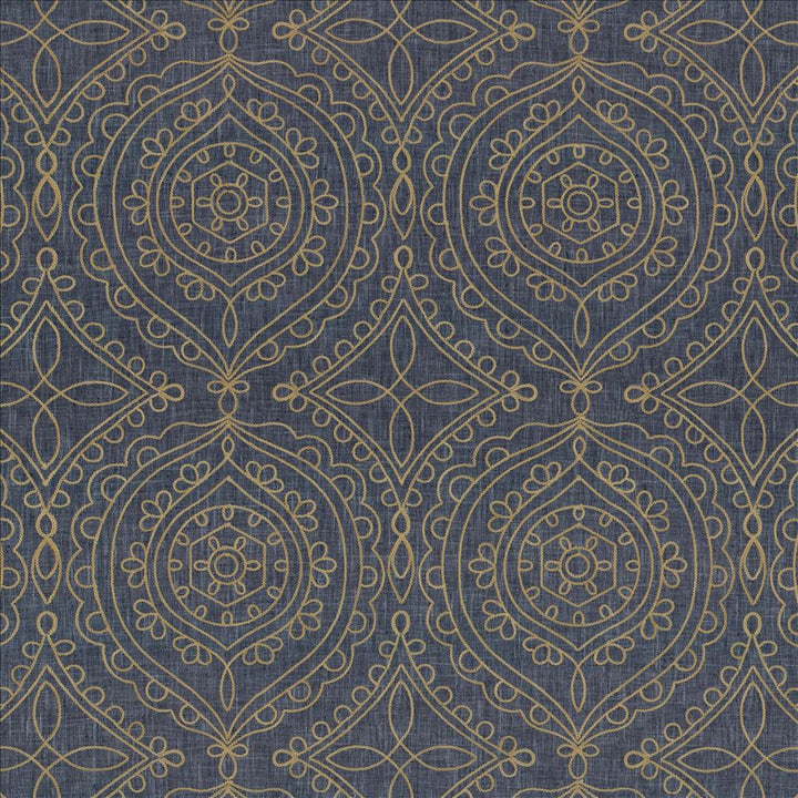 Halyard Indigo by Kasmir Fabric 5156 100% Polyester
 INDIA 12,000 Wyzenbeek Double Rubs Horizontal: 13 inches and Vertical: 15 5/8 inches 54 - Fabric Carolina -