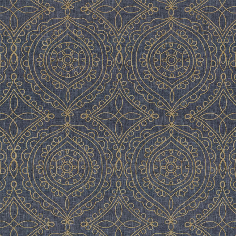 Halyard Indigo  by Kasmir Fabric See sample 100% Polyester
 INDIA 12,000 Wyzenbeek Double Rubs </p><p>Repeat: Horizontal: 13 inches and Vertical: 15 5/8 inches 54  - Fabric Carolina -