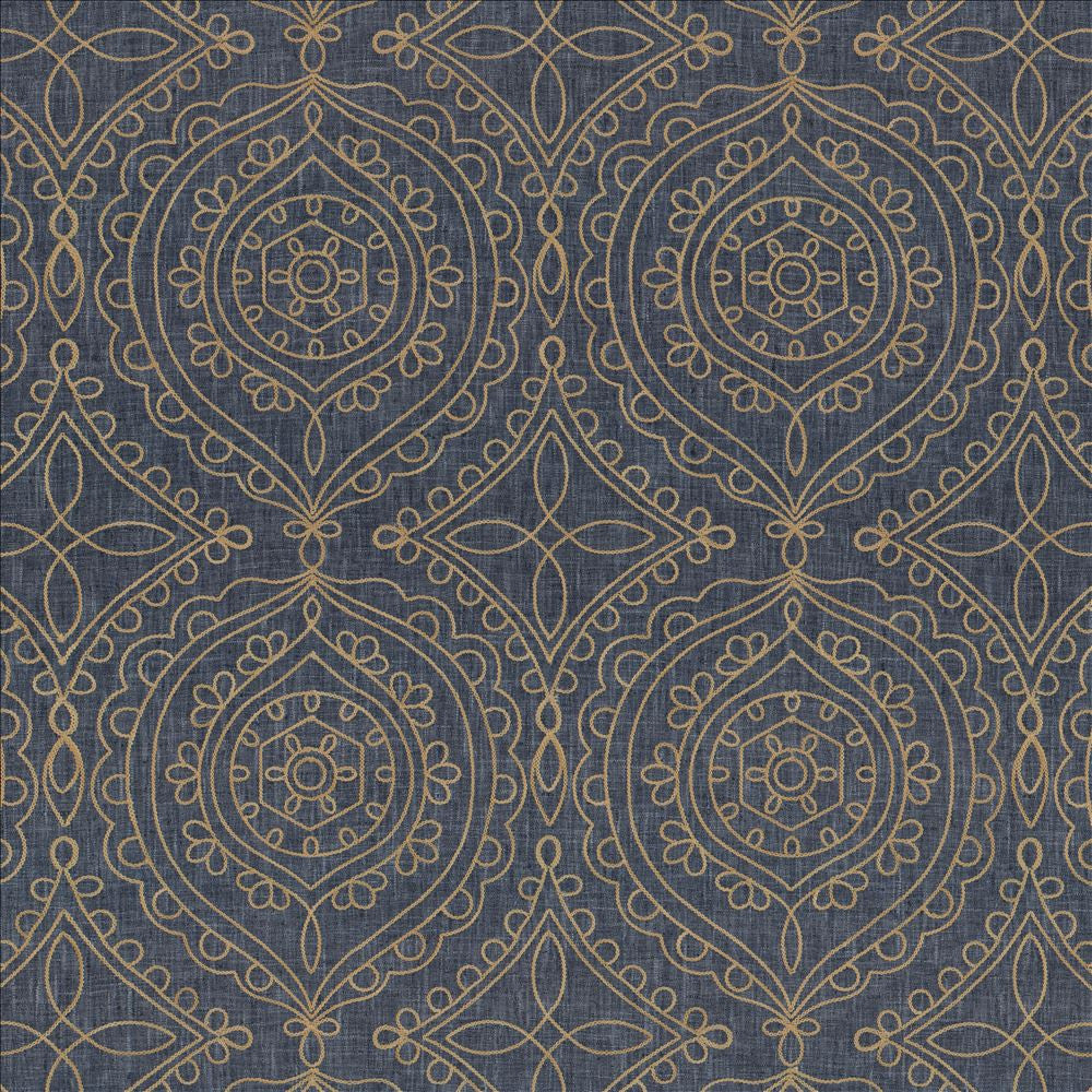 Halyard Indigo by Kasmir Fabric 5156 100% Polyester
 INDIA </p><p>Repeat: Horizontal: 13 inches and Vertical: 15 5/8 inches 54 - Fabric Carolina -