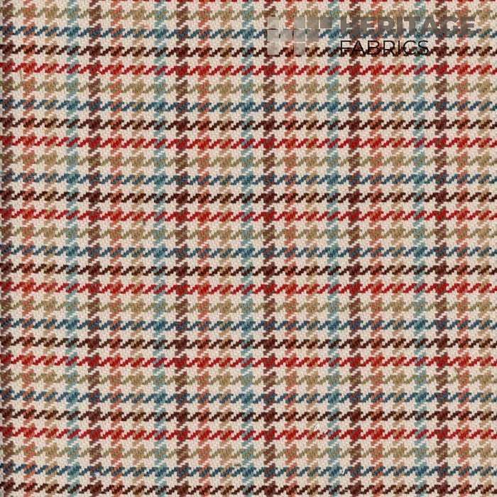 Hamilton Terracotta by Heritage Fabric - 100% Cotton India 30,000 Horizontal: 1.25" and Vertical: 1.5" 54" - Fabric Carolina -