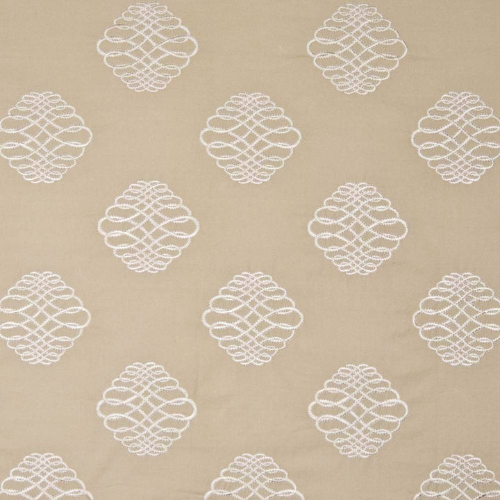 Hancock Flourish Teastain by Kasmir Fabric 1370 100% Cotton Embroidery Contents 100% Rayon CHINA 51,000 Wyzenbeek Double Rubs H: 13 4/8 inches, V:11 7/8 inches 54 - Fabric Carolina - Kasmir